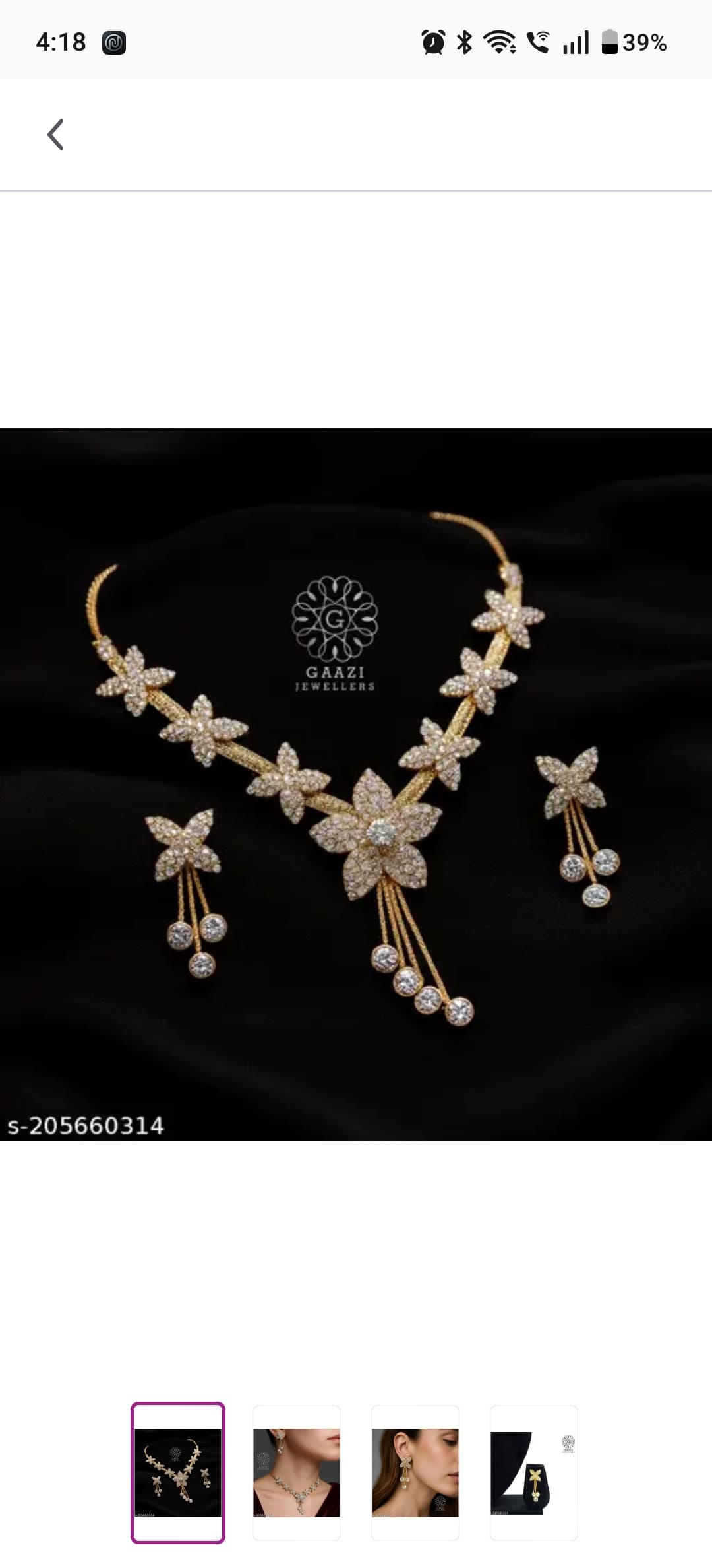 Floral Crystal Necklace Set