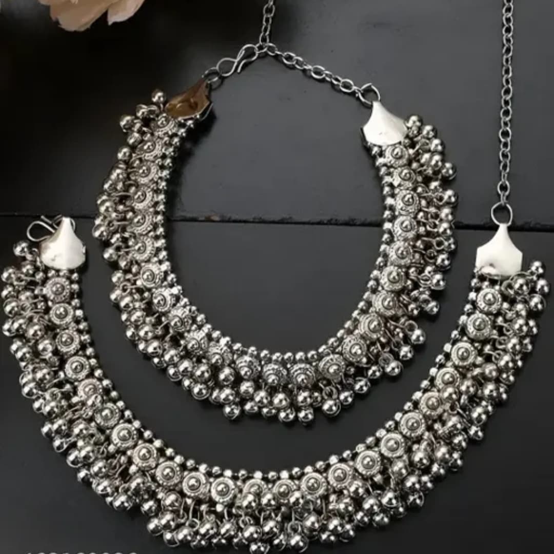 Oxidised Ghungroo Anklet (Pair)